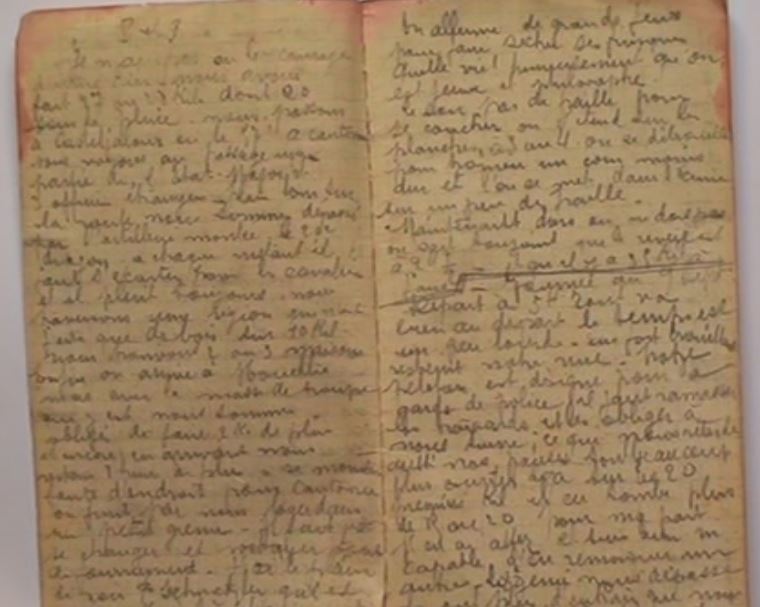 carnet des notes de guerre d'octave Prunier, musicien au 6e régiment d'infanterie